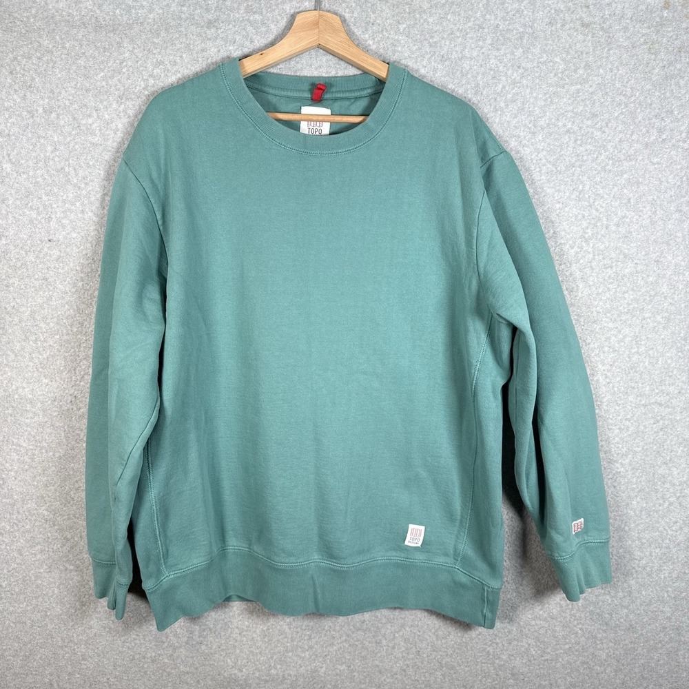 Topo Designs Crewneck Sweatshirt Mens XXL Black Heavyweight Cotton Outdoor